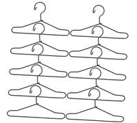 ORFOFE 10pcs Mini Metal Doll Clothes Hangers 65mm Black Mini Coat Rack for Dollhouse Accessories Doll Clothing Organizer for Playhouse Supplies
