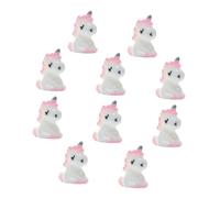 ORFOFE 10pcs Miniature Unicorn Figurines Pink DIY Craft Ornaments for Moss Succulent Micro Landscape Decoration Gift for Garden Enthusiasts