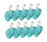 ORFOFE 10PCS Natural Agate Heart Pendants for Jewelry Making Crystal Stone Charms for Necklace Bracelet Earring DIY Emotional Wellness Gemstone Accessories
