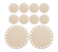 ORFOFE 10pcs Round Wooden Bag Bottom Base with Predrilled for Crochet Basket Weaving Smooth Sanded Surface Sturdy Wood Circles for DIY Craft Making and Home Decoration