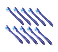 ORFOFE 10pcs Selfharm Short Handle Toothbrush with Bristles for Thorough Teeth Cleaning Portable Safety Design for Institutional Use Compact Travel Oral Care