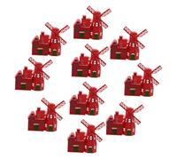 ORFOFE 10pcs Vintage Mini Dutch Windmill Statue Detailed Mini Cottage Sculpture for Fairy Garden Accessories Micro Landscape Decor Charming Garden Ornaments for Outdoor Farmhouse Display