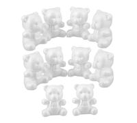 ORFOFE 10pcs White Foam Bear Sculptures for DIY Crafting Polystyrene Modeling Balls for Party Decoration Creative Art Supplies for Family Activities