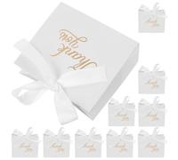 ORFOFE 10pcs White Paper Treat Boxes with Ribbon for Special Occasions, Multi-functional Design Creates Romantic and Enchanting Ambiance, for Large-scale Weddings and Events
