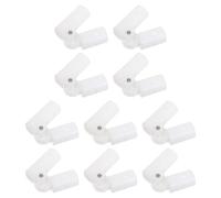 ORFOFE 10Pcs White Plastic Pipe Joint Connectors for Foldable Bath Tub Frame, 90 Degree Elbow Replacement Fittings for Portable Shower Bucket Bracket, DIY Round Pole Repair Parts for