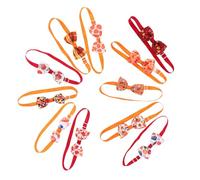 ORFOFE 11pcs Adjustable Halloween Pet Bow Tie Collar with Pumpkin Maple Leaf Designs Soft and Safe Autumn Neckties for Cats and Puppies Party-ready Pet Accessories for Fall Celebrations