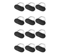 ORFOFE 12 Pcs Sleeping Eye Mask Black Polyester Cloth Sponge Blindfolds for Sleep Aid with Elastic Band Fit Most Head Sizes for Home and Meeting Use