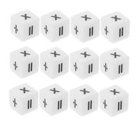 ORFOFE 12pcs Acrylic Math Learning Dice for Smooth Edges Arithmetic Symbols Dice for Classroom Teaching and Educational Games Fall-resistant Accessories for Home Use