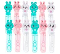 ORFOFE 12pcs Cartoon Bunny Bubble Wands for Outdoor Play Safe Non Toxic Plastic Bubble Makers for Birthday Party Favors Family Fun Holiday and Wedding Activities