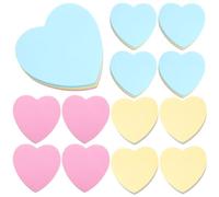 ORFOFE 12pcs Heart Shaped Paper Memo Stickers Simple Design Note Pads