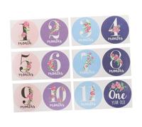 ORFOFE 12pcs Milestone Stickers Set Creative Newborn Monthly Age Markers for Photo Props Reusable and Non-damaging Boy Girl Belly Stickers for Social Media Keepsakes