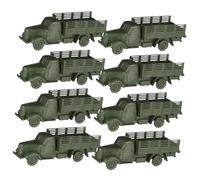 ORFOFE 12Pcs Military Truck Model Sand Table Playthings Decorative Mini Army Vehicles for Boys Interaction Enhancing Hand-eye Coordination and Sensory Development