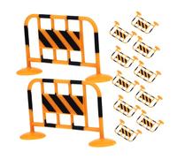ORFOFE 12pcs Mini Traffic Barricades High Simulation Roadblock Models with Bright Orange Fence Lightweight for Construction Role Play and Educational World Play