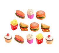 ORFOFE 12Pcs Pretend Play Food Set for Realistic Simulation Plastic Hamburger Hot Dog Fries Educational Role Playing Kitchen for Development