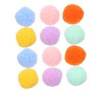 ORFOFE 12pcs Soft Plush Cat Balls Rainbow Fuzzy Pom Pom Kitten Bite Resistant Silent Self Play Balls for Cats Puppies Indoor Exercising and Interactive Fun