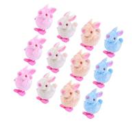 ORFOFE 12pcs Wind Up Plush Bunny for 1-3, Mixed Color Soft Rabbit Set, Easter Basket Filler and ’s Holiday