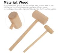 ORFOFE 12Pcs Wooden Crab Mallets Natural Hardwood Shellfish Hammer for Lobster Crab Cracking Two for Seafood Jewelry Crafting and Leatherwork Lightweight Portable Design