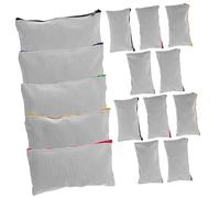 ORFOFE 15Pcs DIY Blank Canvas Zipper Pouches for Sublimation Multi Purpose Makeup Bag Pencil Case for Personalised Decor Storage Mixed Color Design