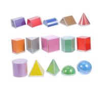 ORFOFE 15pcs Transparent Geometric Solids for Learning Light Table Manipulatives with Box Includes Unfoldable Cards and Formula Enhances Spatial Awareness and Problem-solving Skills