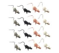 ORFOFE 16pcs Realistic Plastic Mouse Figurines Mini Lifelike Mouse for Garden Decor Halloween Props in Black White Grey and Pink