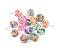 ORFOFE 18pcs Rainbow Lollipop Charms for DIY Jewelry Making Cute Candy Pendants for Bracelets and Necklaces Colorful Playful Accessories for Party and Daily