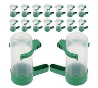 ORFOFE 18pcs Spillproof Automatic Parrot Waterer for Small Bird Cages Plastic Parakeet Water Feeder with Design Continuous Refill Bird Cage Drinking Device for Indoor Use