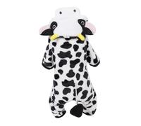 ORFOFE 1pc Cartoon Dog Outfit Warm Fleece Pet Clothes for Dogs Adorable Cow Costume for Halloween and Special Occasions Easy to Wear and Washable