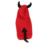 ORFOFE 1pc Halloween Devil Pet Costume for Dogs and Cats Warm Fleece Apparel Easy to Wear Design for Halloween Parties and Autumn Outings