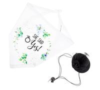 ORFOFE 1set Pet Wedding Hat Scarf for Dogs Elegant Cover Scarf for Wedding Photos and Parties Adorable Pet Accessories