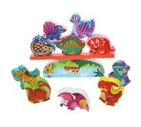 ORFOFE 1Set Wooden Stacking Animal for Balance Game with Dinosaur Theme Enhances Fine Motor Skills Cognitive Development and Parent Interaction Educational Stacking Blocks for Ages