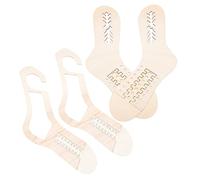 ORFOFE 2 Pair Wooden Sock Blockers for Hand Knitting Smooth Surface DIY Sock Knitting Molds for Even Stitch Shaping Display Tools for Craft Lovers and Knitters