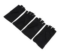 ORFOFE 2 Pairs Anti UV Half Finger Cycling Gloves in Black for Outdoor Use