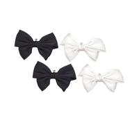 ORFOFE 2 Pairs Elegant Detachable Bow Shoe Clips for Women Fabric Bowknot Accessories in Black and Quick Attach Polyester Clips to Upgrade High Heels Flats and Sandals for Feminine Style