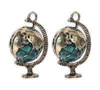 ORFOFE 2 Pcs Mini Globe Ornament Set for Dollhouse, Simulation Globe Model Decoration, Small Home Decor Accessories for Miniature Scenes