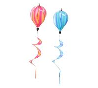 ORFOFE 2 Pcs Rainbow Hot Air Balloons Windsocks Lightweight Outdoor Party Decorations with Twisting Tail Creative Garden Adornments for Events