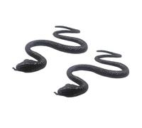 ORFOFE 2 Pcs Realistic Black Snake Models Halloween Decoration Props Lifelike Soft Rubber Snakes Practical Prank for Party Scary Garden and Brain Development