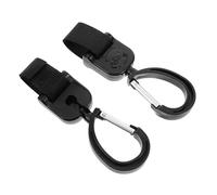 ORFOFE 2 pcs Rotating Stroller Hooks with Hook and Loop Fastener Swivel Heavy Duty Bag Hangers for Shopping Diaper and Purse Bags Easy Installation Compatible with Strollers