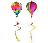 ORFOFE 2 Pieces Hanging Balloons Spinners Air Decoration Wind Socks and Spinners Hot Air Balloon Spiral Summer Decorate Rainbow Garden Hot Air Balloon Wind Spinner Colorful Outdoor Whirligig Toy Garde