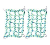 ORFOFE 2 Pieces Parrot Climbing Net Small Green Colorful Woven Rope Pet Hanging Net Birdcage Ladder Suitable for Parrots and Small Birds Indoor Cage Accessories