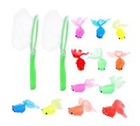 ORFOFE 2 Sets Bath Fishing Set with Soft Tpr Goldfish Models and Nets Safe Underwater Play for Hand Eye Coordination Development Cartoon Animal Design Random Color
