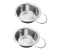 ORFOFE 2 Sets Hanging Pet Bowl Stainless Steel Food Container for Dogs Cats Durable Design for Clean Feeding Crates Easy to Clean