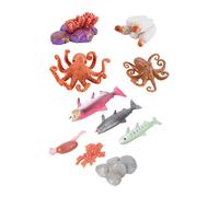 ORFOFE 2 Sets Realistic Salmon and Octopus Growth Cycle Figurines Educational Miniature Animal Models for Biology Learning Play
