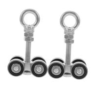 ORFOFE 2 Sets Silent Trolley Wheels Sliding Door Track Roller Assembly Heavy Duty Four Bearing Wheel Accessory for Barn Door Smooth and Quiet Operation with Easy Installation for Home and