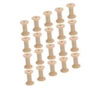 ORFOFE 20 Pcs Vintage Wooden Spools Unfinished Hourglass Shaped Bobbins for Sewing Craft Thread Twine Wire Holding DIY Decoration Natural Light Yellow