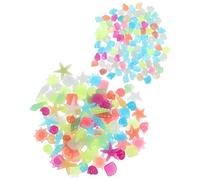 ORFOFE 200pcs Glow in The Dark Aquarium Rocks Gravel Multi-color Fish Tank Decorative Pebbles for Flowerpot and Landscape, Compact Luminous Aquarium Stones for Aquatic Pet Random Color