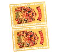 ORFOFE 2024 Chinese Style Tai Amulet Card 2pcs Set Traditional God of Fortune Luck Protection Cards for Wealth and Auspicious Blessing