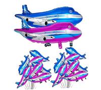 ORFOFE 20pcs Airplane Foil Balloons Party Decorations Red Plane Shaped Balloons for Birthday Wedding Graduation Celebrations Easy to Inflate with Air Helium Aluminum Material