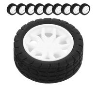 ORFOFE 20pcs Car Wheels Rubber Replacement Tires for DIY Science Projects Robotics Model Accessories Plastic for Home School Lab Use