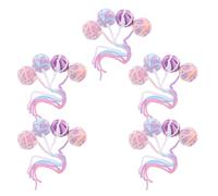 ORFOFE 20pcs Interactive Cat Yarn Toys Set with Bell Tail, Plush Wool Balls for Indoor Kitten Chewing and Boredom Relief, Pet Sound Teething Toys for Felines