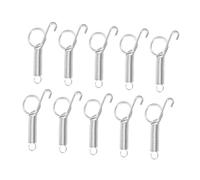 ORFOFE 20Pcs Metal Spring Latch Hooks for Rabbit and Small Animal Cages Fixed Spring Hook for Dog Parrot Guinea Pig Cage Doors Silver Clips for Secure Attachment